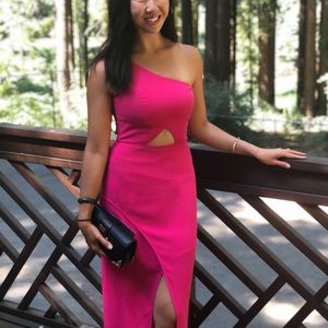 Fuchsia BCBG Gown; Asymmetric